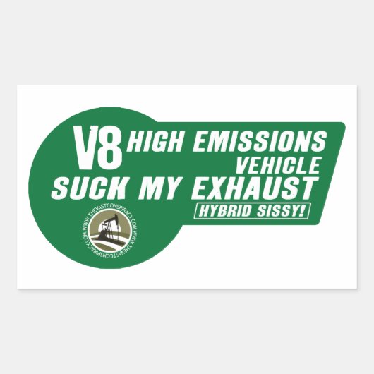 V8 SUV Sticker (Groen op Wit 4 pak (Voorkant)