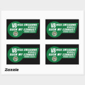 V8 SUV Sticker (Groen op Zwart) 4-pack (Vel)