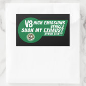 V8 SUV Sticker (Groen op Zwart) 4-pack (Tas)
