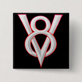 V8-symbool Vierkante Button 5,1 Cm (Voorkant)