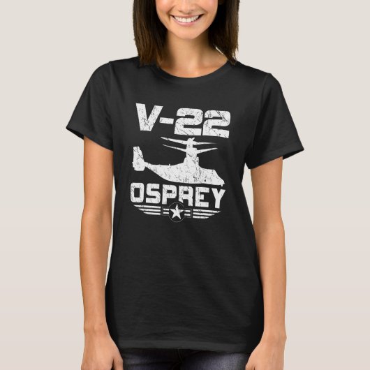V 22 MV 22 CMV 22B Osprey SVTOL Vliegtuig Distress T-shirt (Voorkant)