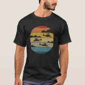 V-22 Osprey Retro Zonsondergang Helikopter Vliegen T-shirt (Voorkant)