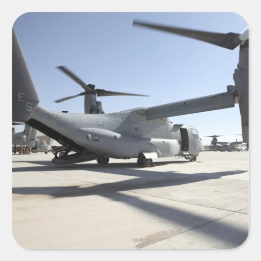 V-22 Osprey tiltrotor vliegtuig 2 Vierkante Sticker (Voorkant)