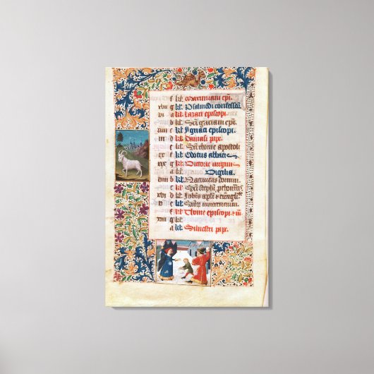 V.25-3 Fol.12v De maand december Canvas Afdruk (Voorkant)