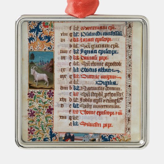 V.25-3 Fol.12v De maand december Metalen Ornament (Voorkant)