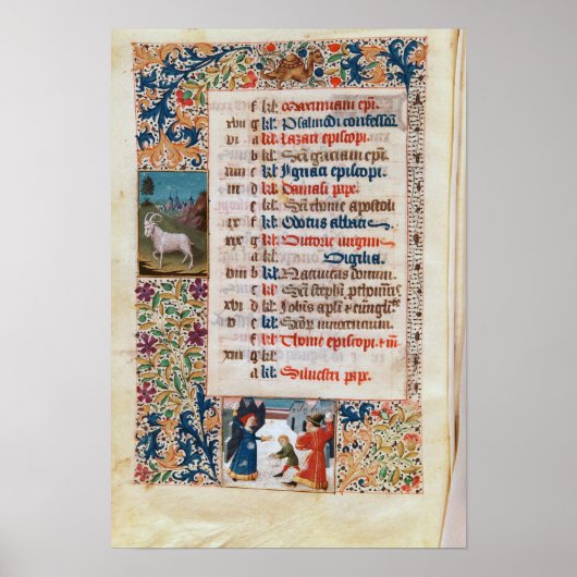 V.25-3 Fol.12v De maand december Poster (Voorkant)
