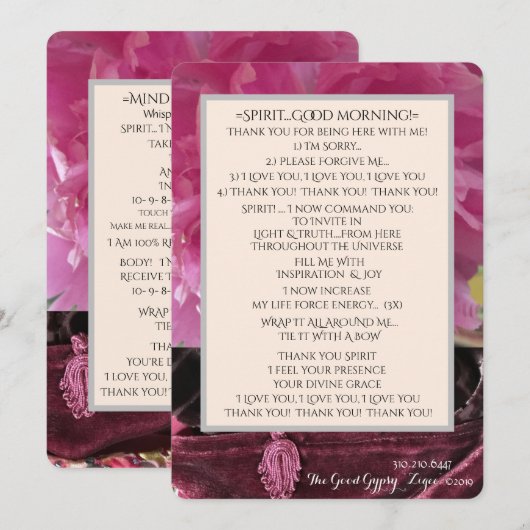 V.2 GOEDE MORNEN INspiratie en vreugde! Bedankkaart (Voorkant / Achterkant)