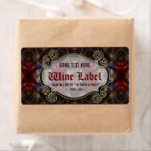 v.2 Medieval Fractals Gold Black & Red Wine Labels