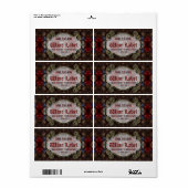 v.2 Medieval Fractals Gold Black & Red Wine Labels