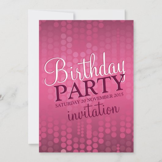 v.2 Roze Bokeh Sparkle Birthday Uitnodiging (Voorkant)