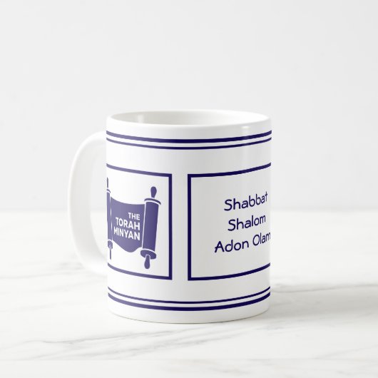 V.3 TORAH MINYAN, SHABBAT SHALOM ADON OLAM, KOFFIEMOK (Voorkant links)