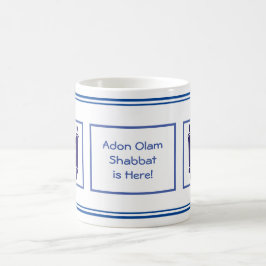 V.4 ADON OLAM, SHABBAT IS HIER! MARINE EN WIT KOFFIEMOK