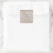 V. 5211-75 Fawkener Recto Kneeling man Vierkante Sticker (Tas)