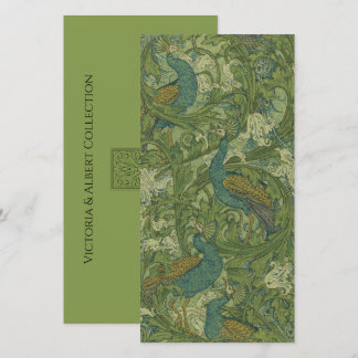 V&A Teal Pauwen Wenskaart Feestdagenkaart