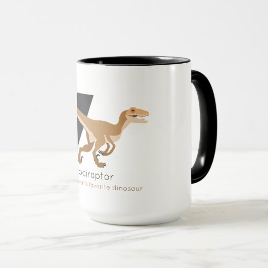 V-achtige Velociraptor-Mok Mok (Voorkant rechts)