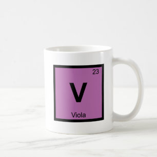 V - Altviool Muziek Chemie Periodiek Systeem Symbo Koffiemok