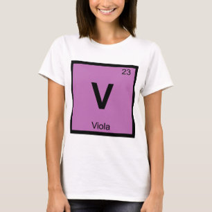 V - Altviool Muziek Chemie Periodiek Systeem Symbo T-shirt