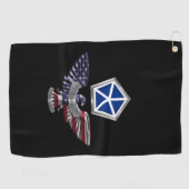 V Armored Corps Gepersonaliseerd Eagle Golfhanddoek (Horizontaal)