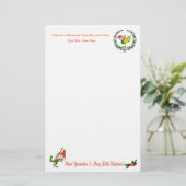 V - CHRISTMAS ELF MONOGRAM STATIONERY BRIEFPAPIER (Staand voorkant)