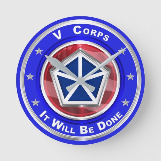 V Corps Christmas Keepsake Ronde Klok (Voorkant)