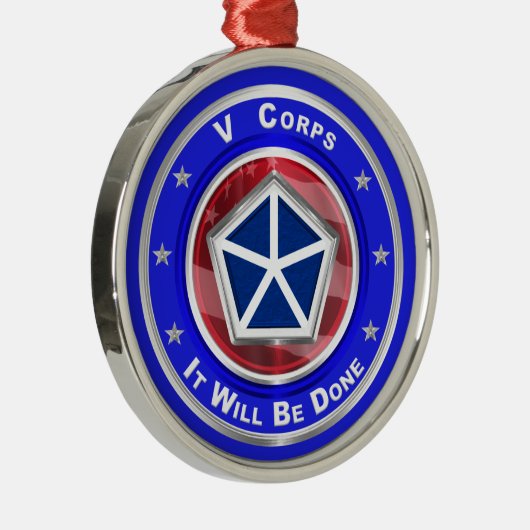 V Corps-kerstkeepomwille Metalen Ornament (Rechts)