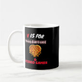V Day is voor Pizza en Video Game Lovers Boy Manne Koffiemok (Links)