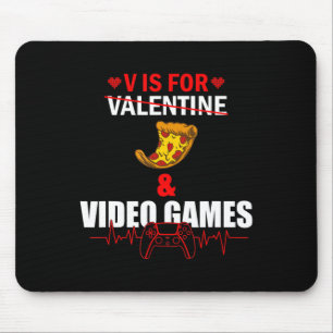 V Day is voor Pizza en Video Game Lovers Gamer Boy Muismat