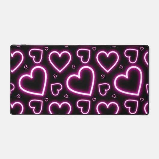 V-Day Pink Neon Hearts Bureaumat (Voorkant)
