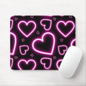 V-Day Pink Neon Hearts Muismat (Met muis)