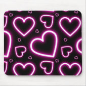 V-Day Pink Neon Hearts Muismat (Voorkant)