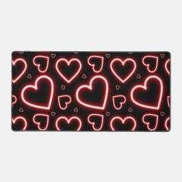 V-Day Red Neon Hearts Bureaumat