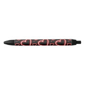 V-Day Red Neon Hearts Zwarte Inkt Pen (Voorkant)