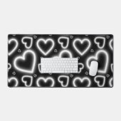 V-Day White Neon Hearts Bureaumat (Keyboard & Muis)