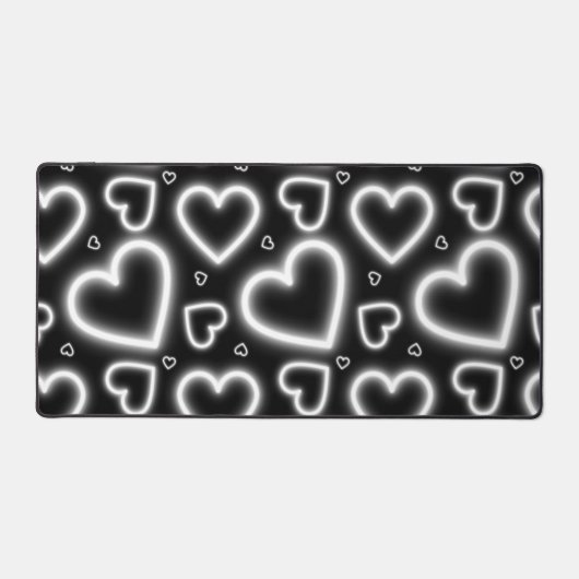 V-Day White Neon Hearts Bureaumat (Voorkant)