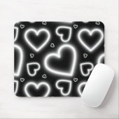 V-Day White Neon Hearts Muismat (Met muis)