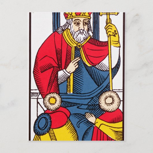 V De paus, Tarot-kaart Briefkaart (Voorkant)