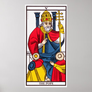 V De paus, Tarot-kaart Poster