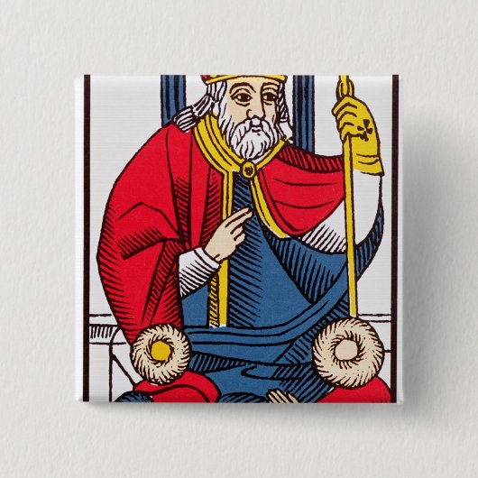 V De paus, Tarot-kaart Vierkante Button 5,1 Cm (Voorkant)