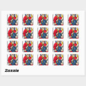 V De paus, Tarot-kaart Vierkante Sticker (Vel)