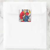 V De paus, Tarot-kaart Vierkante Sticker (Tas)
