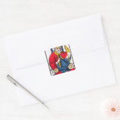 V De paus, Tarot-kaart Vierkante Sticker (Envelop)