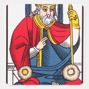 V De paus, Tarot-kaart Vierkante Sticker
