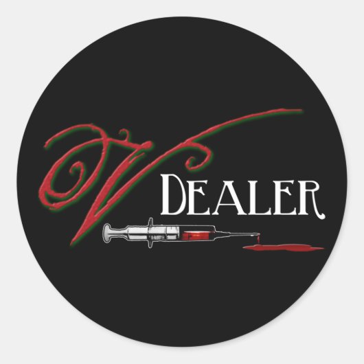 V Dealer - Vampire Bloed Ronde Sticker (Voorkant)