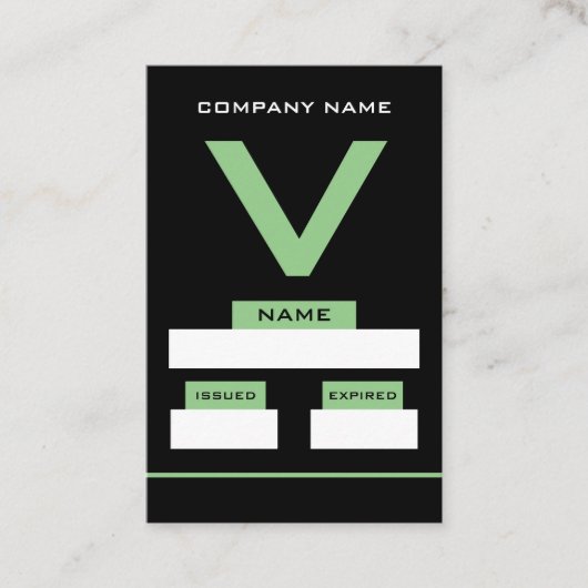 V Design, Visitor Cards Visitekaartje (Voorkant)