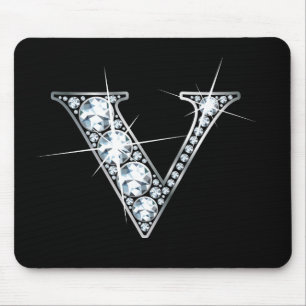 "V" Diamond Bling Mousepad Muismat