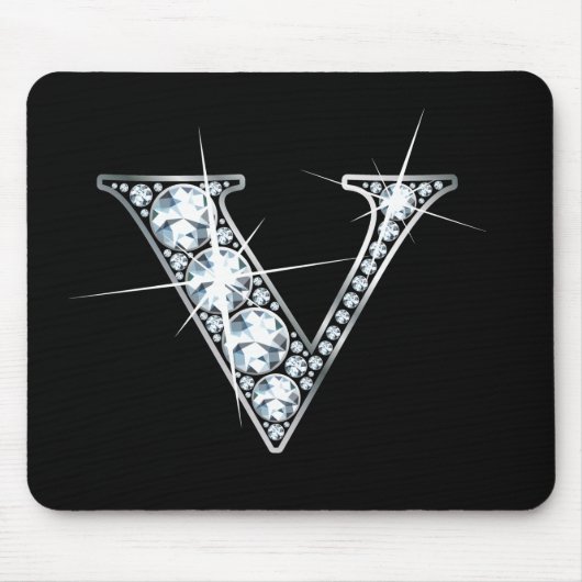 "V" Diamond Bling Mousepad Muismat (Voorkant)