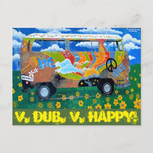 V. Dub, V. Happy! Briefkaart (Voorkant)