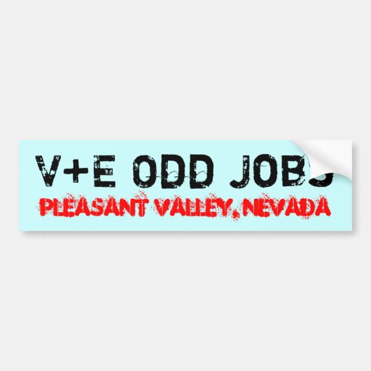V+E Odd Jobs Bumpersticker (Voorkant)