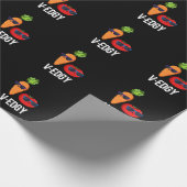 V-Edgy Funny Veggie Pun Dark BG Cadeaupapier (Hoek)