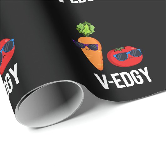 V-Edgy Funny Veggie Pun Dark BG Cadeaupapier (Rol Hoek)